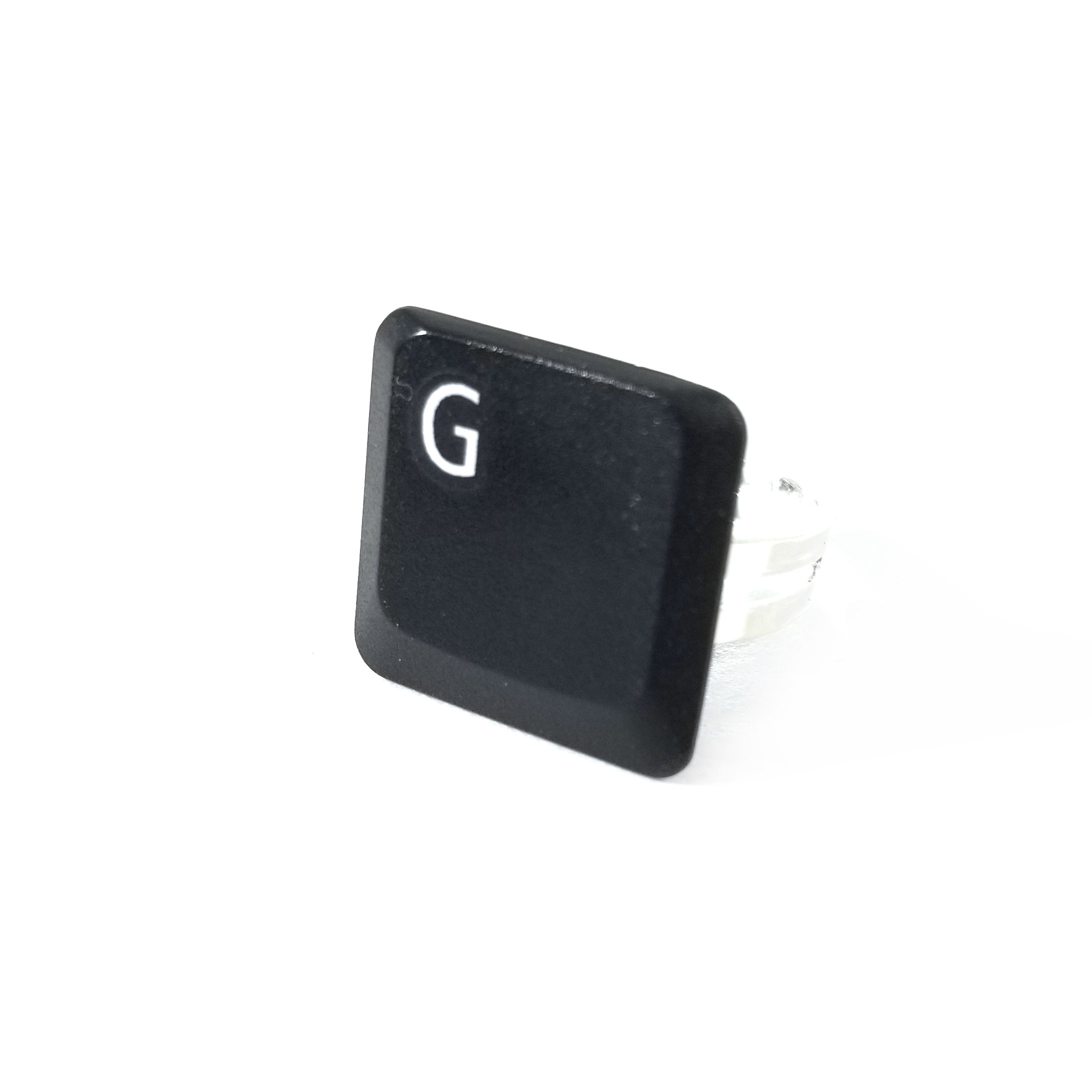 Letter G Adjustable Upcycled Keyboard Ring by Wilde Designs