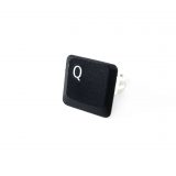 Letter Q Adjustable Upcycled Keyboard Ring by Wilde Designs