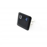 Letter U Adjustable Upcycled Keyboard Ring by Wilde Designs