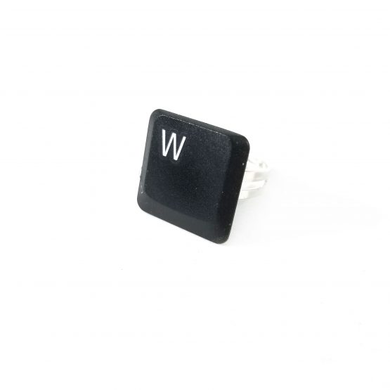 Letter W Adjustable Upcycled Keyboard Ring by Wilde Designs