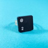 Adjustable Upcycled Keyboard Rings Number Two by Wilde Designs