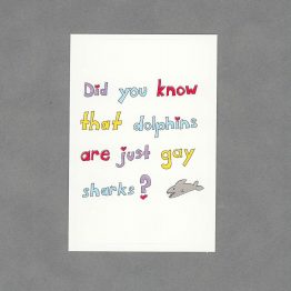 Dolphins are Gay Sharks Sticker by Wilde Designs