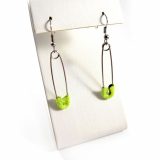 Glittery Yellow Safety Pin Earrings by Wilde Designs