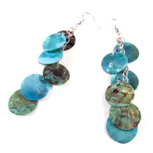 Aqua Blue Mermaid Scale Earrings by Wilde Designs