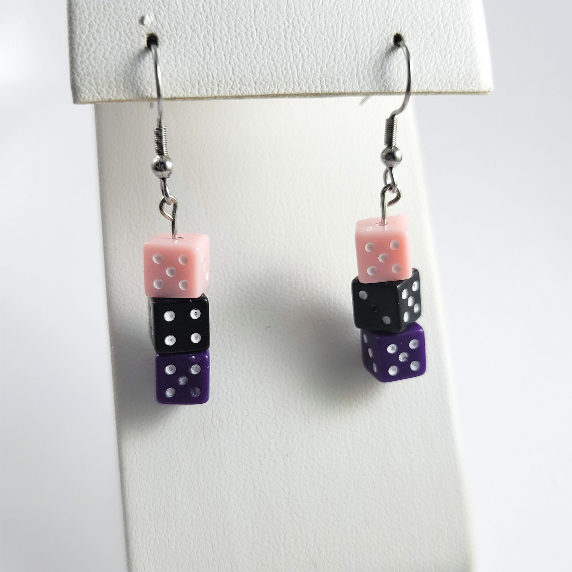 Pink, Black & Purple Gamer Gear Earrings by Wilde Designs