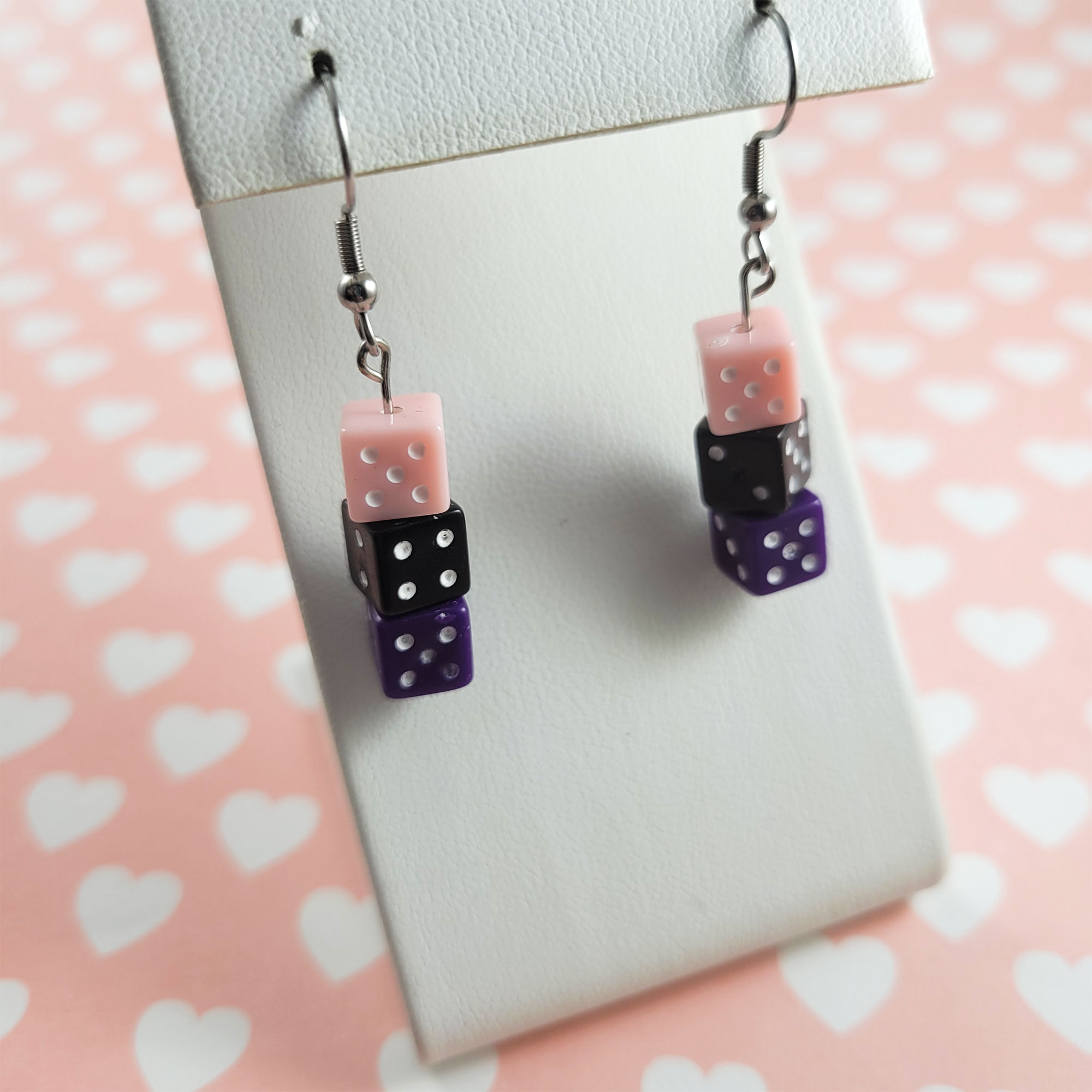 Pink, Black & Purple Gamer Gear Earrings by Wilde Designs