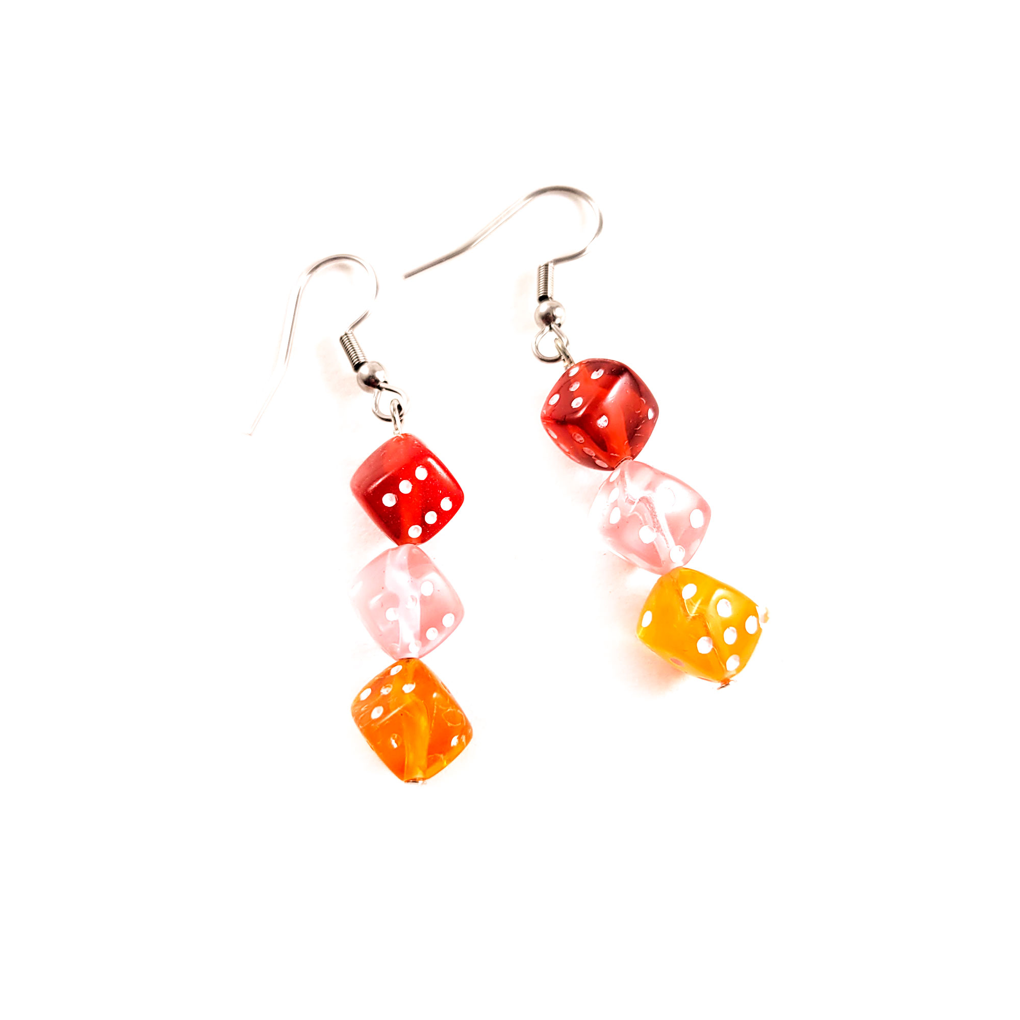 Red, Pink & Orange Gamer Gear Earrings by Wilde Designs