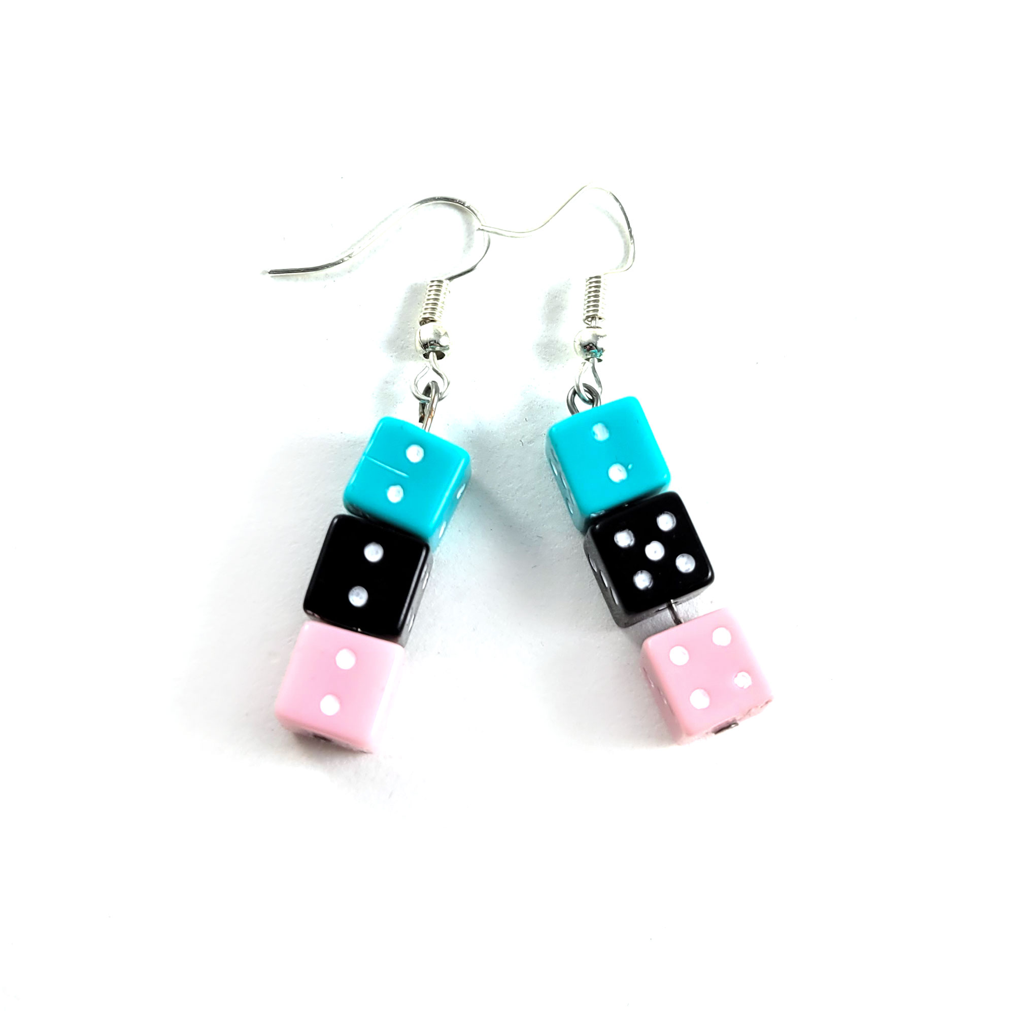 Teal, Black & Pink Gamer Gear Earrings by Wilde Designs