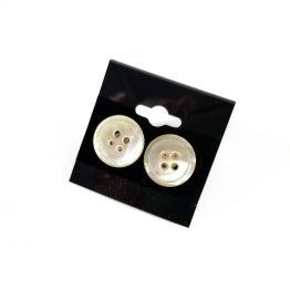 White Button Earrings by Wilde Designs