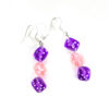Purple and Soft Pink Gamer Gear Earrings by Wilde Designs