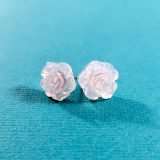 Translucent White Kawaii Rose Earrings by Wilde Designs