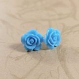 Blue Kawaii Rose Earrings by Wilde Designs