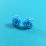 Blue Kawaii Rose Earrings by Wilde Designs