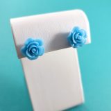 Blue Kawaii Rose Earrings by Wilde Designs