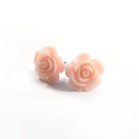 Kawaii Rose Earrings in Light Peach by Wilde Designs