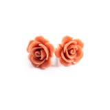 Kawaii Rose Earrings in Peach by Wilde Designs