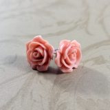 Kawaii Rose Earrings in Peach by Wilde Designs