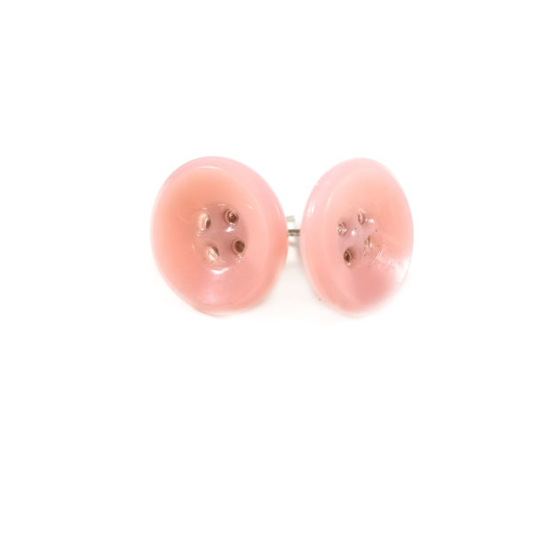 Soft Pink Button Earrings by Wilde Designs