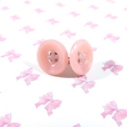 Soft Pink Button Earrings by Wilde Designs