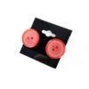 Red Button Earrings Frosty by Wilde Designs