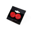 Red Button Earrings Translucent by Wilde Designs