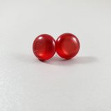Red Button Dome Earrings by Wilde Designs