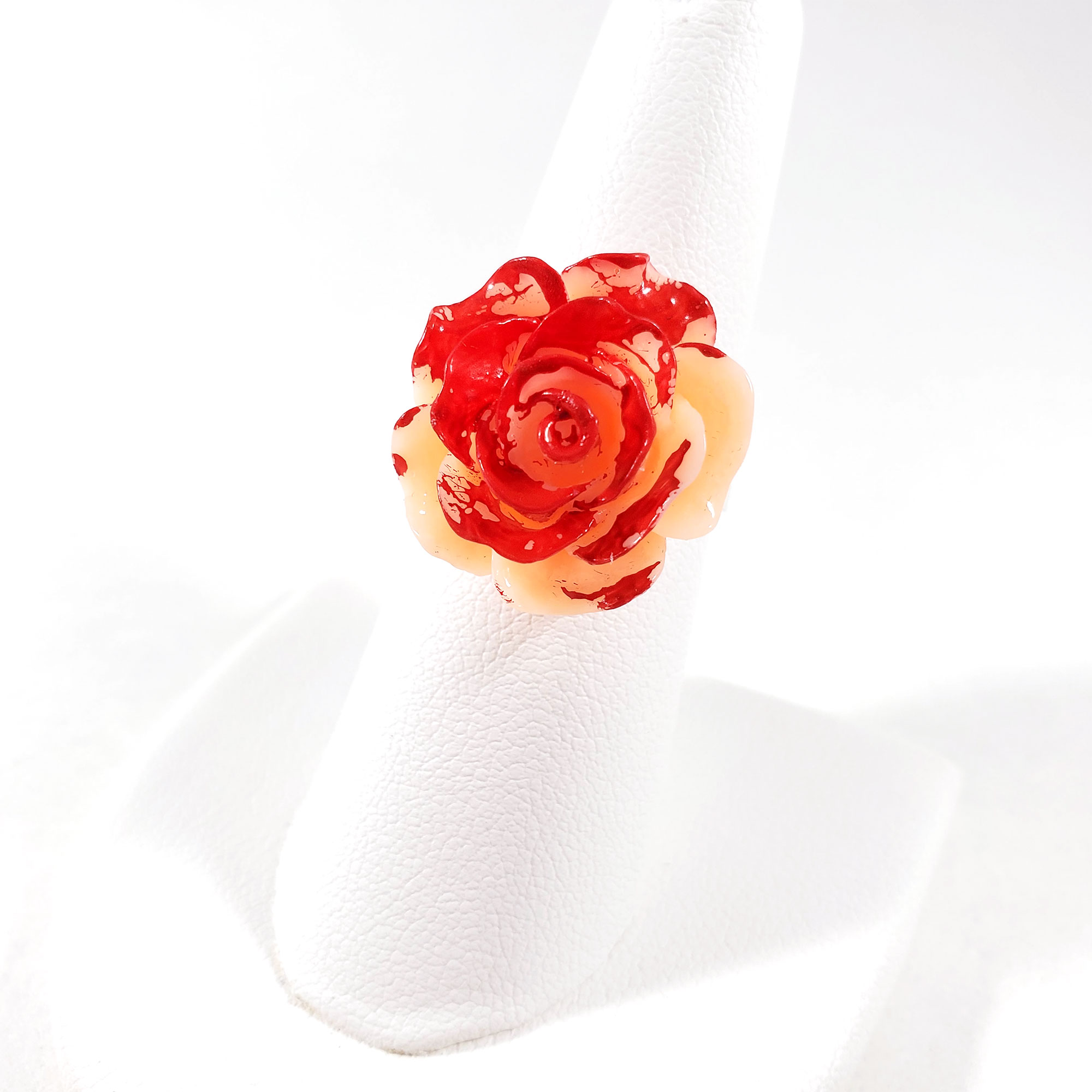 Peach Paint Them Red Rose Ring by Wilde Designs