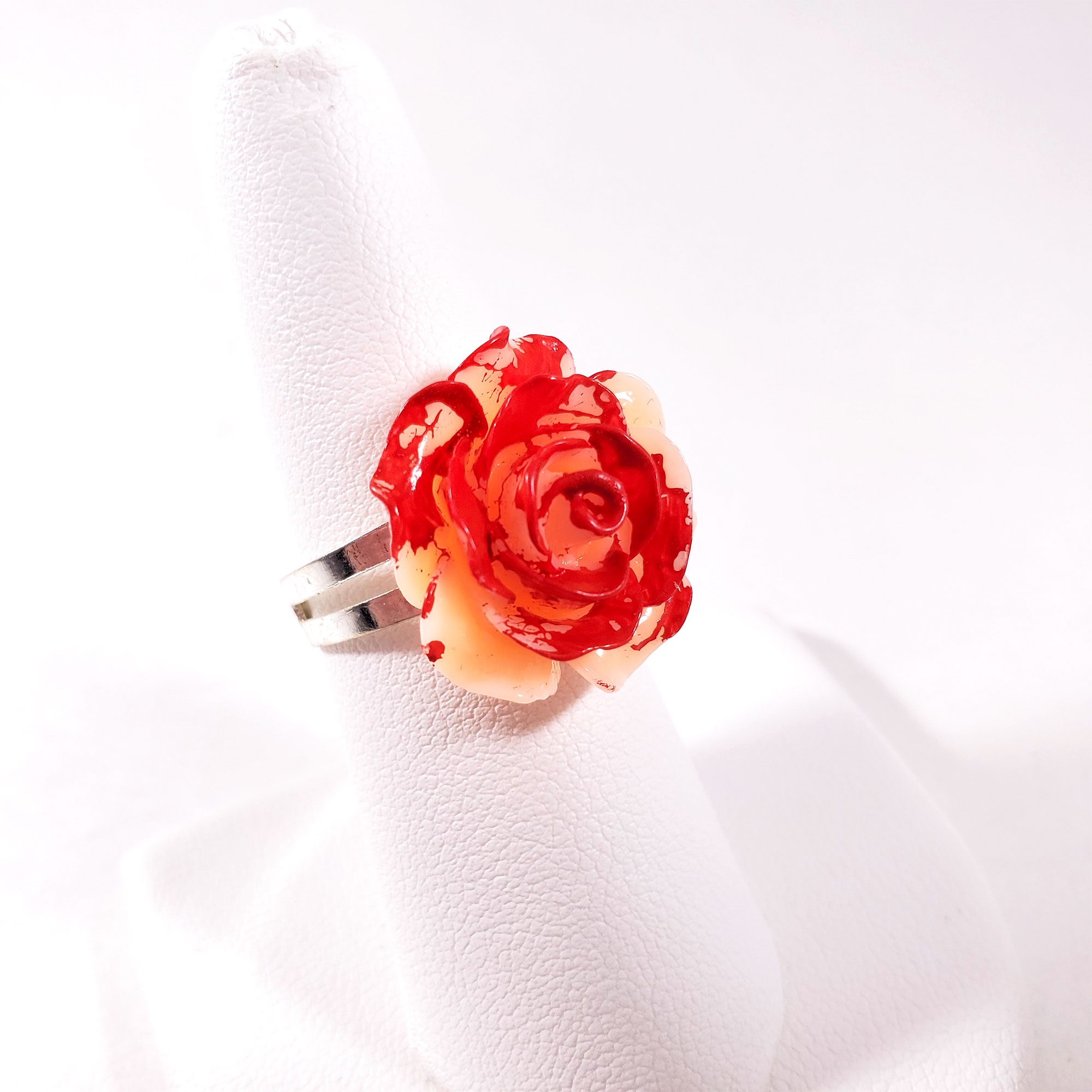 Peach Paint Them Red Rose Ring by Wilde Designs