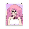 Rose Quartz Sugar Skull Poster by Wilde Designs