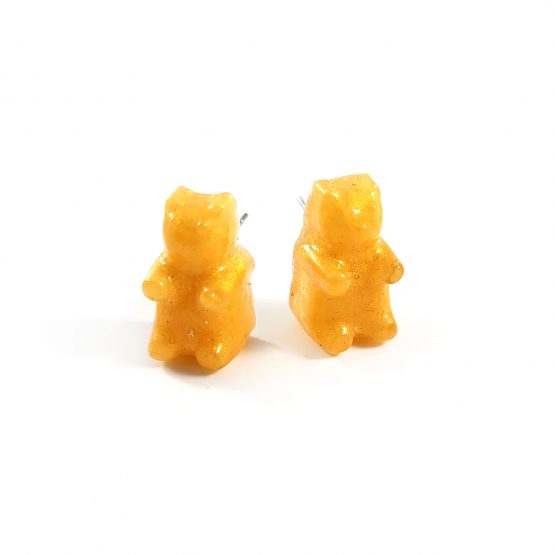 Pearly Gold Gummy Bear Earrings by Wilde Designs