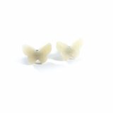 Glittery White Butterfly Earrings by Wilde Designs