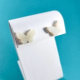 Glittery White Butterfly Earrings by Wilde Designs