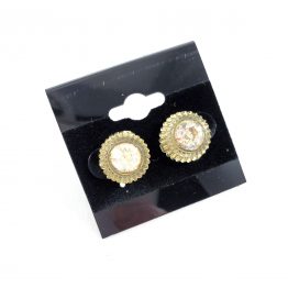 Vintage Faux Diamond Button Earrings by Wilde Designs