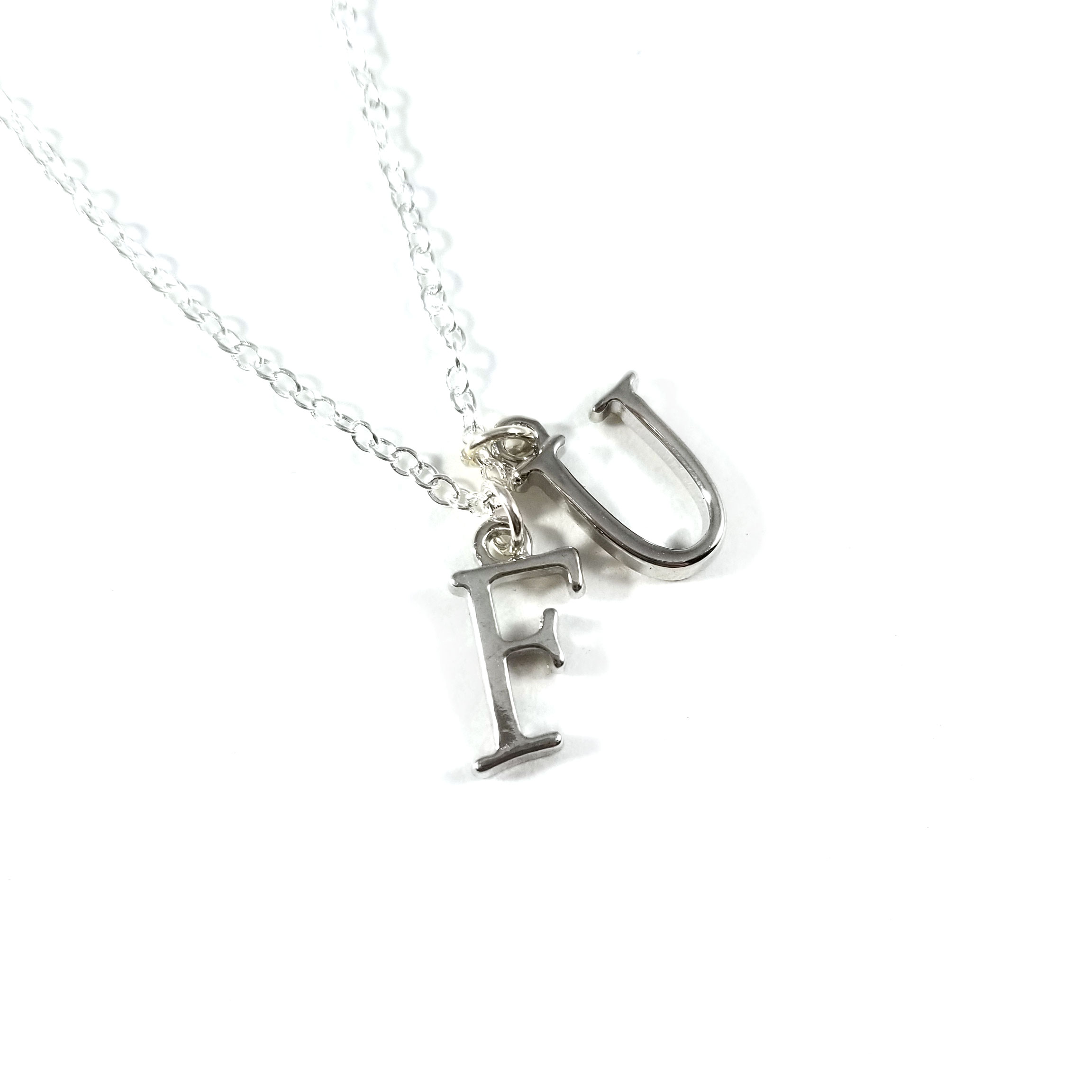 FU Humorous Necklace in Serif by Wilde Designs