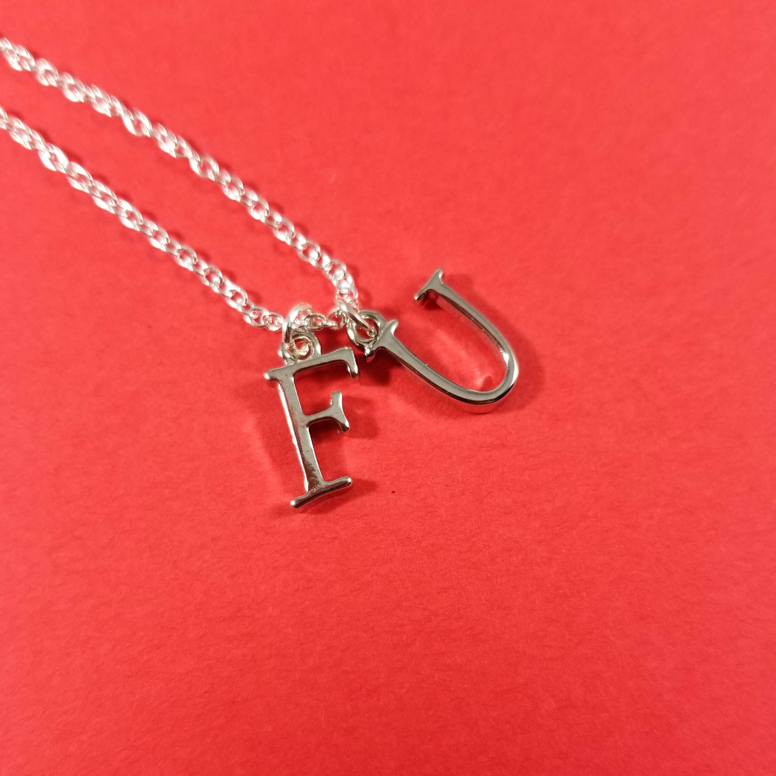 FU Humorous Necklace in Serif by Wilde Designs