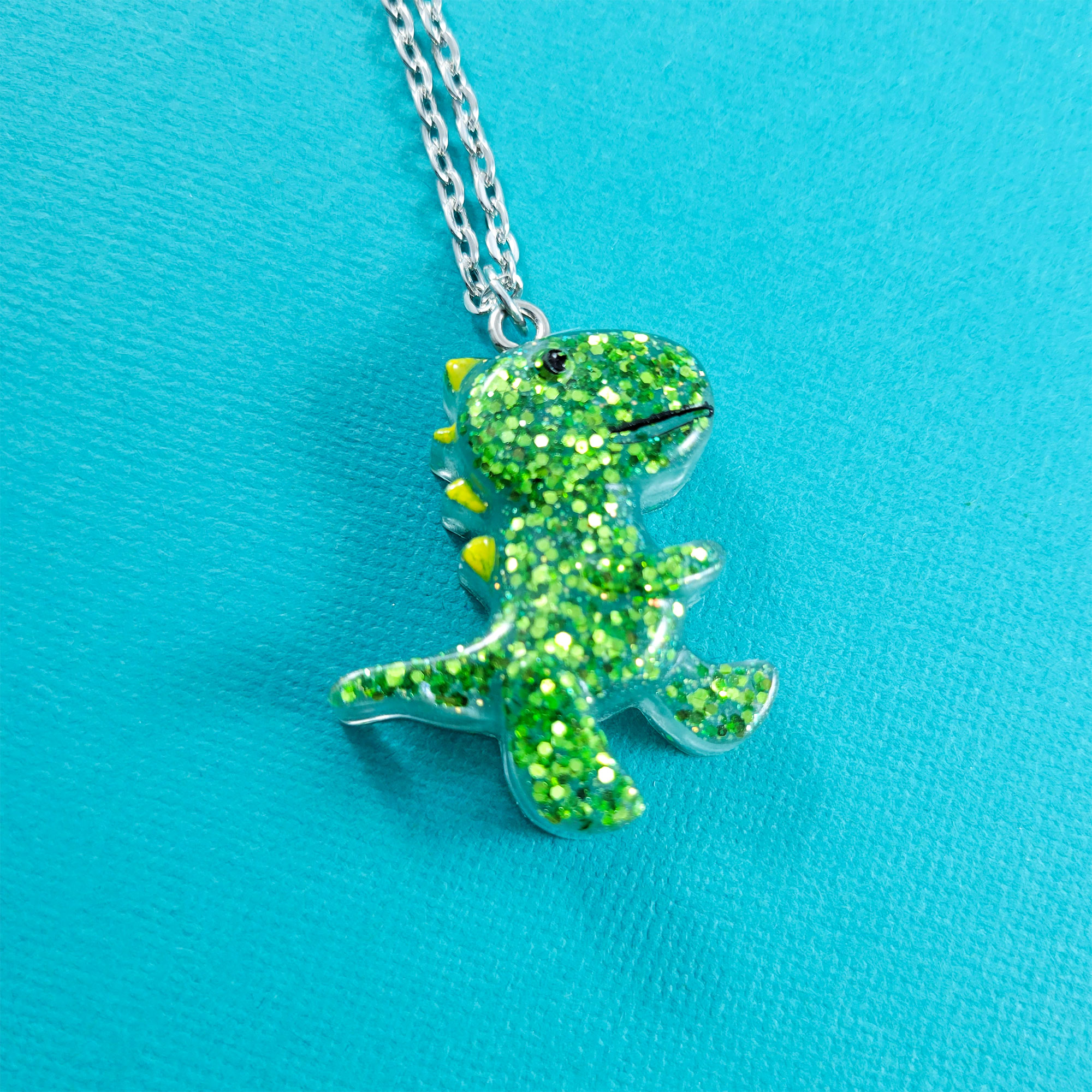 Jurassic Cutie Dinosaur Resin Necklace by Wilde Designs