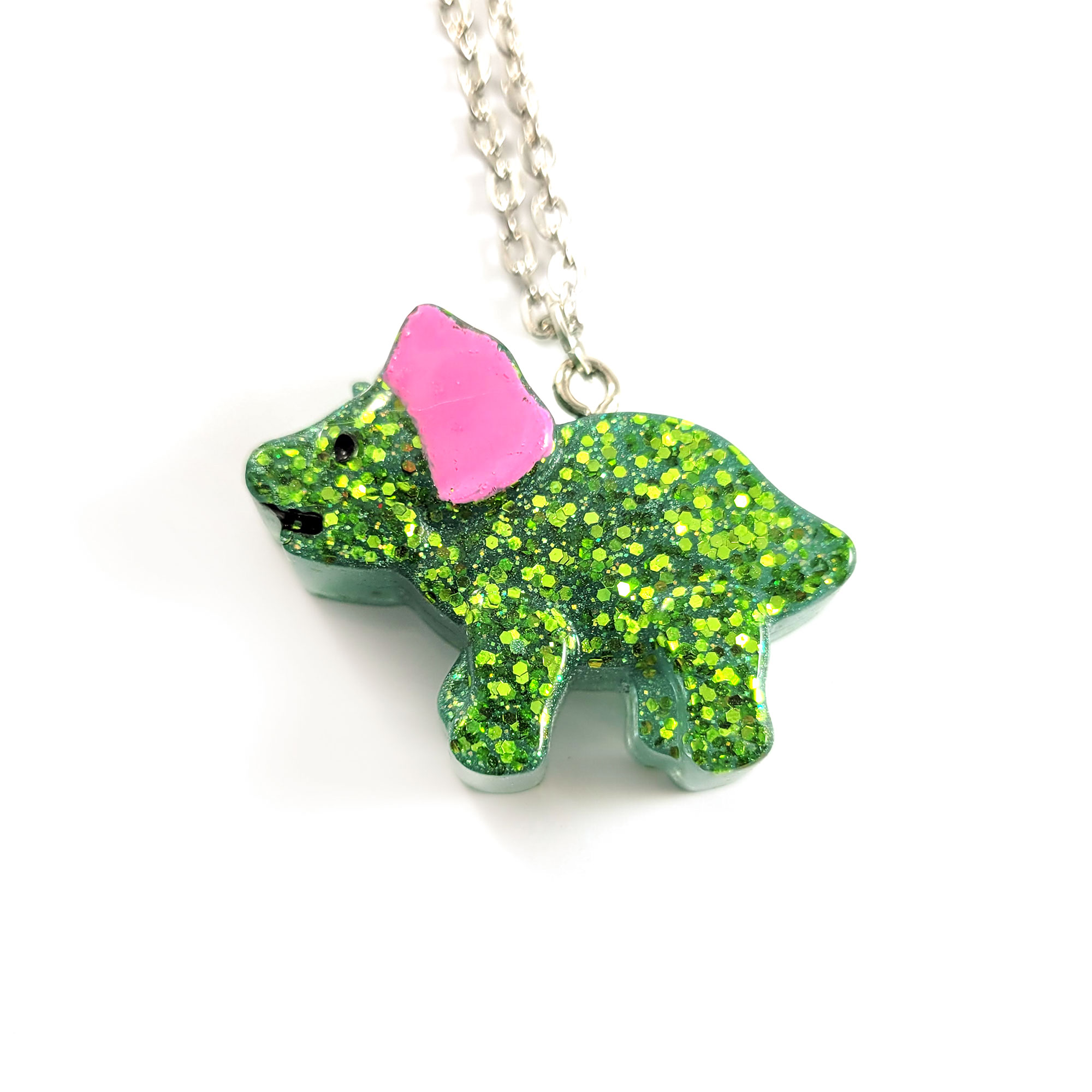 Jurassic Cutie Dinosaur Resin Necklace by Wilde Designs
