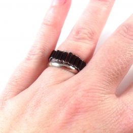 Gothic Black Bead Ring by Wilde Designs
