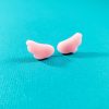 Cherub Angel Wing Earrings in Glow in the Dark Pink by Wilde Designs