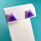 Pearly Purple Triangle Earrings by Wilde Designs