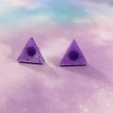 Pearly Purple Triangle Earrings by Wilde Designs