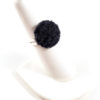 Retro Button Fuzzy Black Ring by Wilde Designs