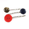 Brown, Navy and Red Button Bobby Pin Set by Wilde Designs