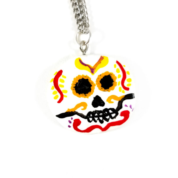 Vibrant Swirls Day of the Dead Necklace by Wilde Designs