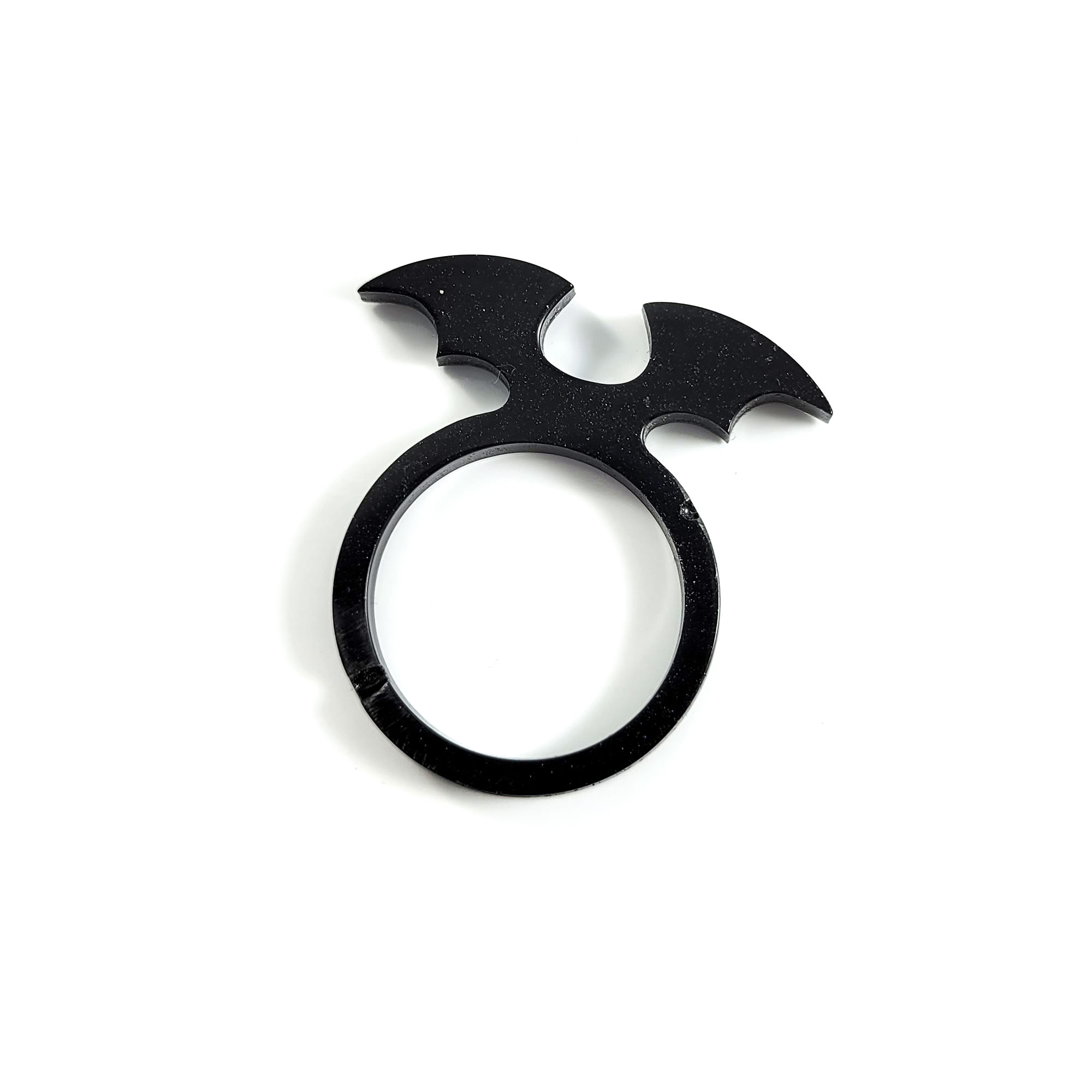 Glittery Black Bat Wing Ring by Wilde Designs