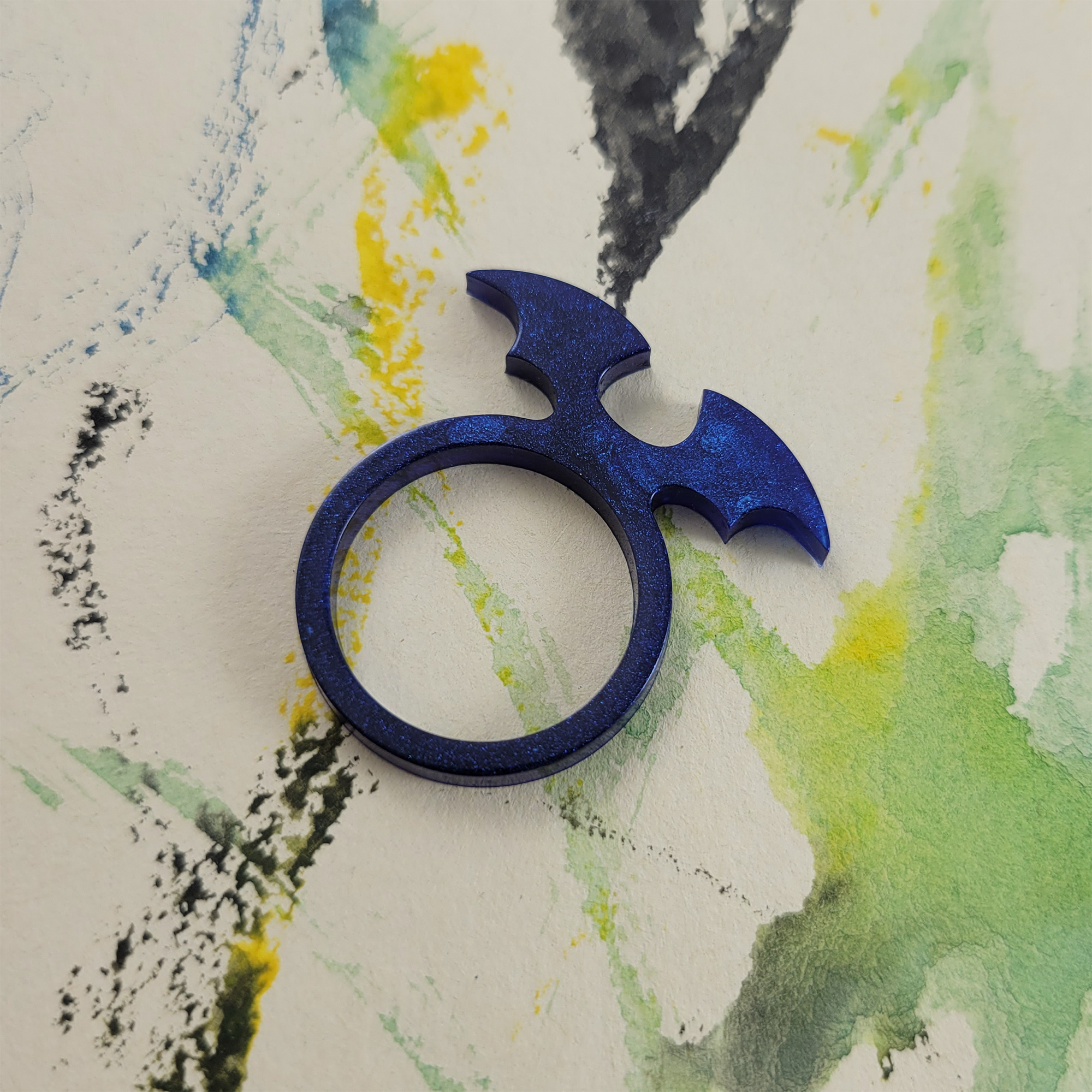 Blue Bat Wing Ring by Wilde Designs