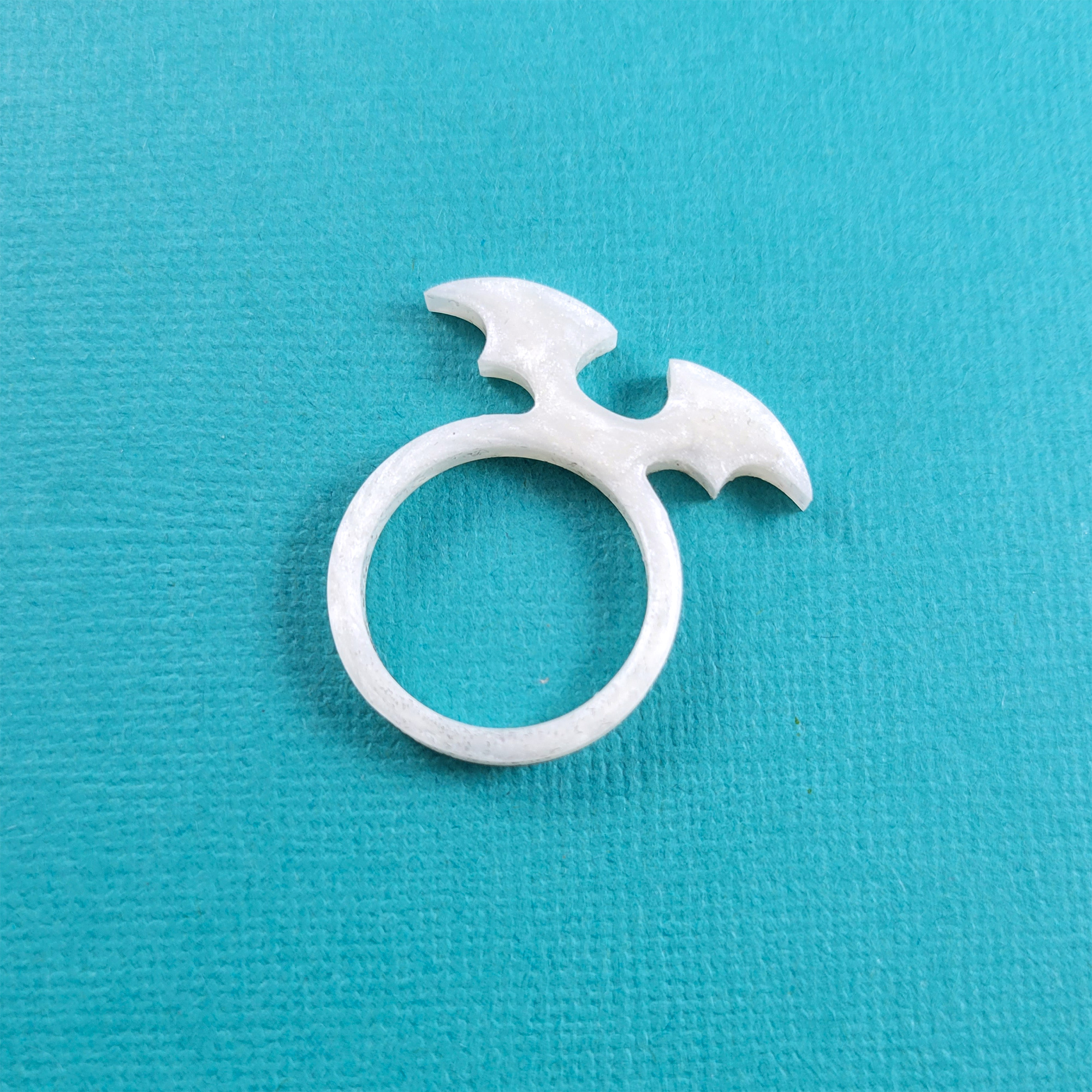 White Bat Wing Ring by Wilde Designs