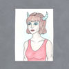 Demon Girl Art Card by Wilde Designs