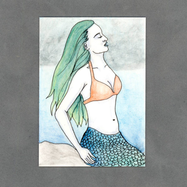 Stormy Mermaid Art Card by Wilde Designs