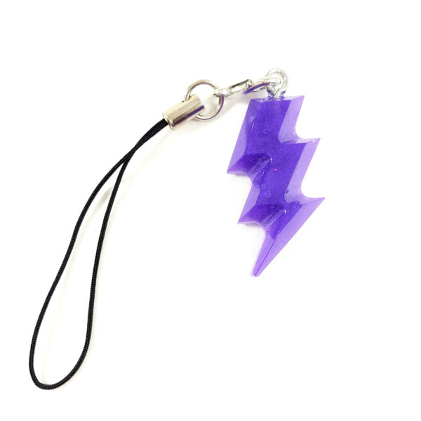 Pearly Purple Lightning Bolt Charm by Wilde Designs